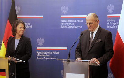 Minister spraw zagranicznych RP Zbigniew Rau oraz minister spraw zagranicznych Niemiec Annalena Baer