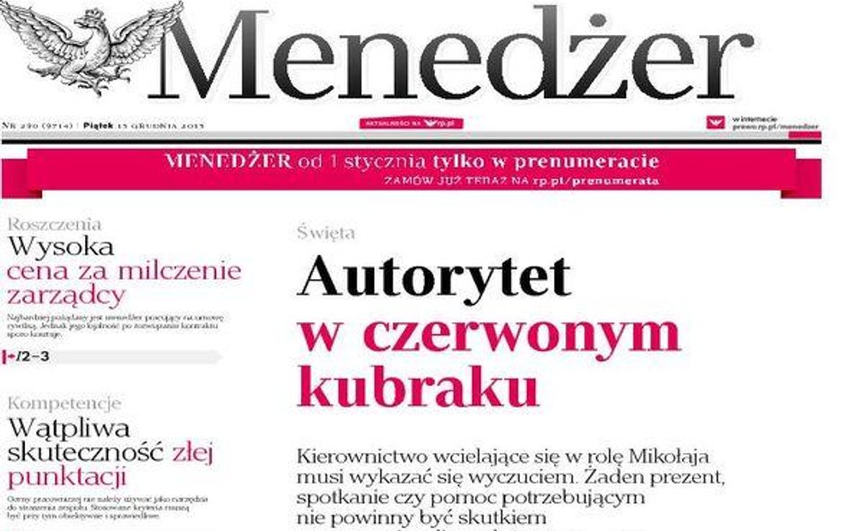 Najnowszy numer tygodnika Menedżer