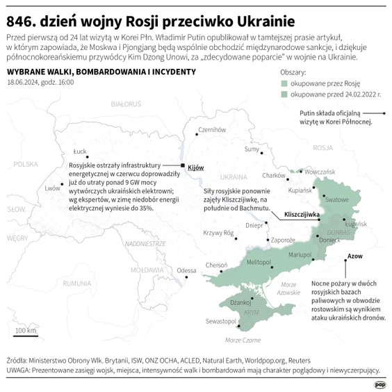 Tak wyglądała sytuacja na Ukrainie w 846 dniu wojny