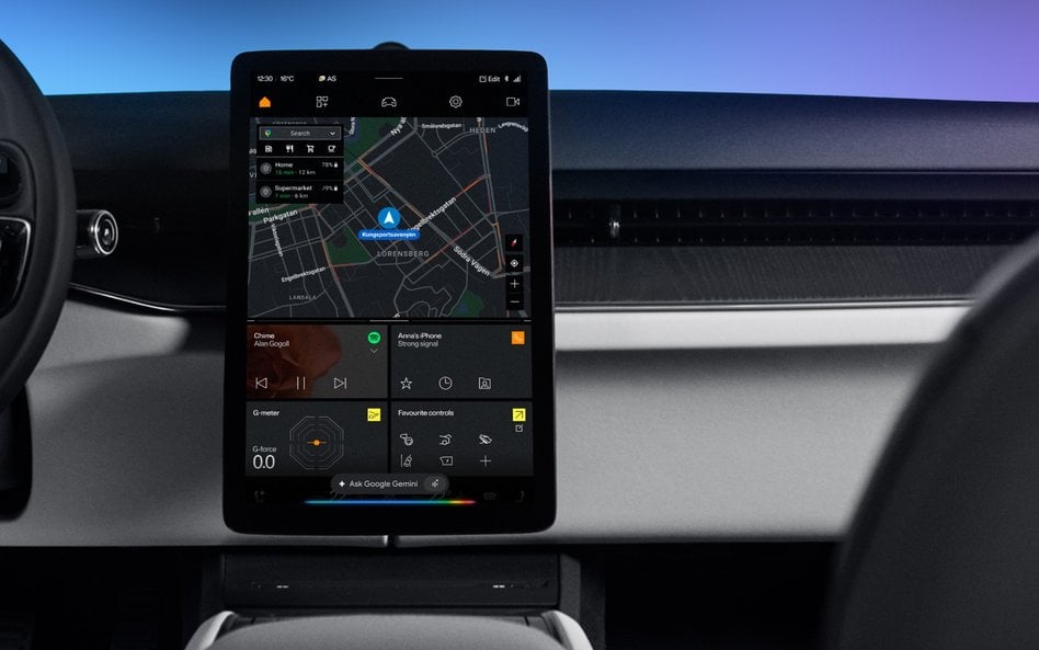 Google Gemini trafia do moedeli Polestar