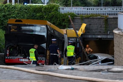 Wypadek autobusu miejskiego w Warszawie