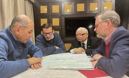 Premier Słowenii Janez Jansza, Premier RP Mateusz Morawiecki, wicepremier i prezes PiS Jarosław Kacz