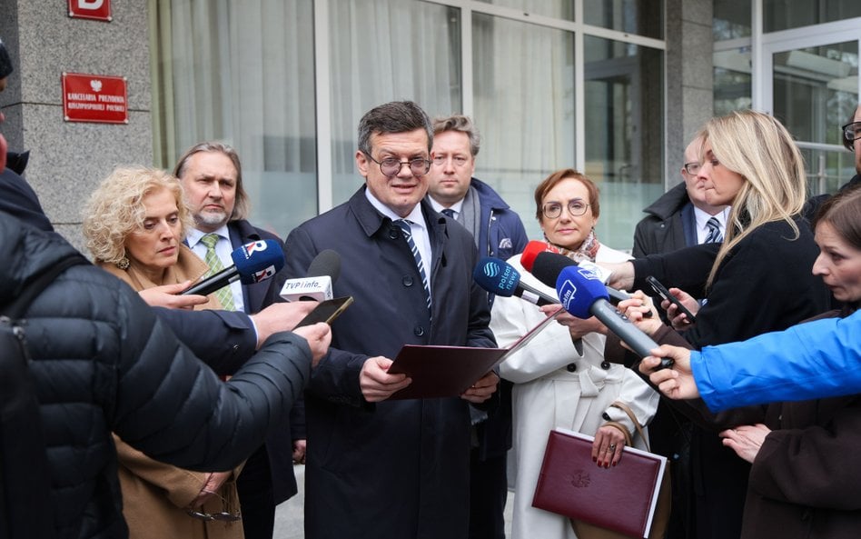 Sędziowie Trybunału Konstytucyjnego, od lewej: Magdalena Bentkowska, Dariusz Szostek, Krystian Marki