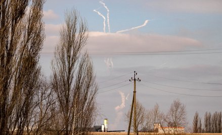 Pociski systemu antyrakietowego na przedmieściach Kijowa