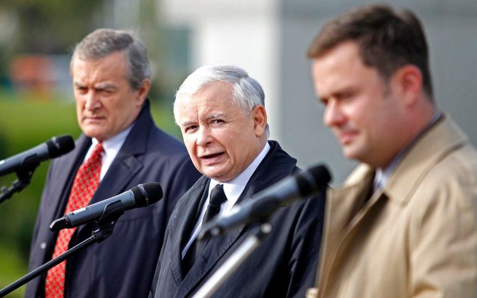 Piotr Gliński, Jarosław Kaczyński i Adam Hofman