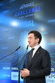 Tomasz Bardziłowski, prezes GPW podczas finału Parkiet Challenge 2025