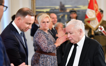 Prezydent RP Andrzej Dudai prezes Prawa i Sprawiedliwości Jarosław Kaczyński