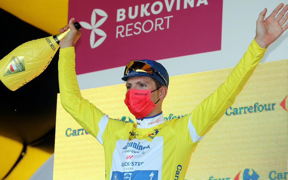 Zwycięzca 4. etapu i lider Tour de Pologne, Portugalczyk Joao Almeida z ekipy Deceuninck-Quick Step
