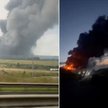 Ukraińcy już niemal codziennie atakują centra WIldberries. Na zdjęciach słup dymu po ataku na magazy