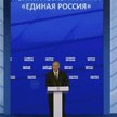 Prezydent Władimir Putin na zjeździe swojej partii „Jedinaja Rossija”.
