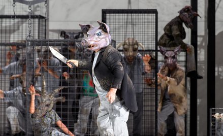 Nagrodzony operowym Oscarem w 2023 r. „Folwark zwierzęcy” Alexandra Raskatowa, De Nationale Opera, A