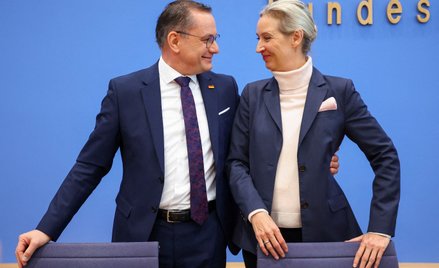 Liderzy skrajnie prawicowej partii Alternatywa dla Niemiec (AfD) Alice Weidel i Tino Chrupalla
