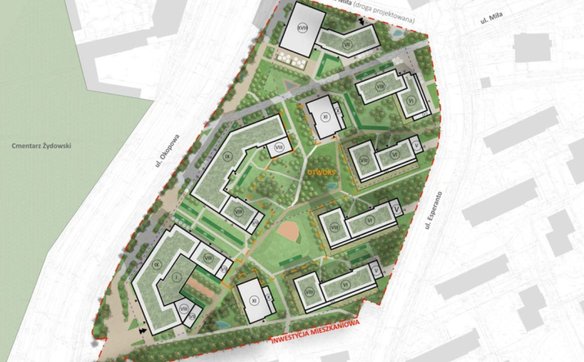 Plan nowego osiedla, które ma powstać w miejscu centrum handlowego Klif