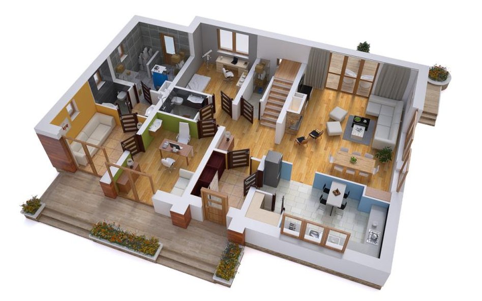 Pokój biurowy powinien znajdować się możliwie blisko wejścia do domu