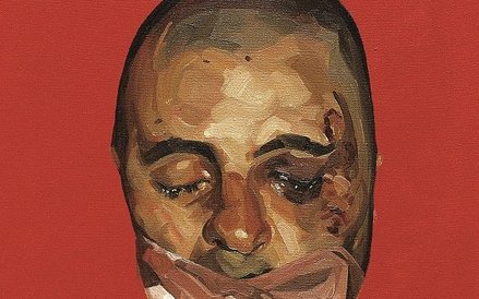 Mark Gilbert, Chris P. I, 1999–2000, olej / płótno, 45,72 × 45,72 cm, courtesy of Saving Faces, Mark