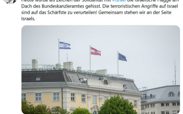 Austria: Flaga Izraela na budynku Urzędu Kanclerza