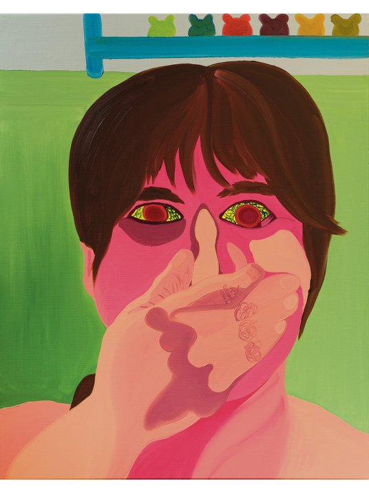 „Można żyć bez powietrza”, Martyna Czech, 2024, olej na płótnie, 100 x 80 cm