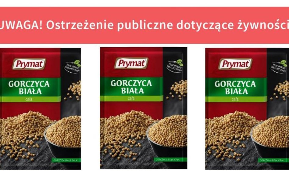 Salmonella w przyprawie gorczyca z firmy "Prymat"
