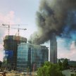 Pożar na budowie wieżowca w centrum Warszawy
