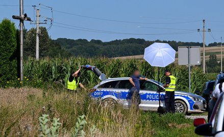 Służby w miejscu upadku niezidentyfikowanego obiektu w okolicach miejscowości Tarnawa-Kolonia