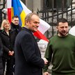 Premier Polski Donald Tusk i prezydent Ukrainy Wołodymyr Zełenski podczas spotkania w Kijowie