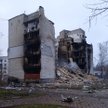 Zniszczony na skutek ostrzału budynek w miejscowości Borodzianka pod Kijowem
