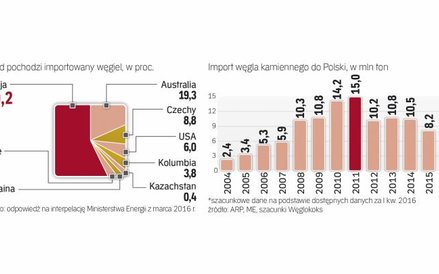 Około 90 proc. importowanego węgla pochodzi z krajów spoza UE