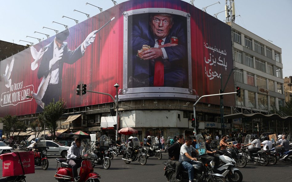 Teheran, billboard z wizerunkiem prezydenta USA Donalda Trumpa