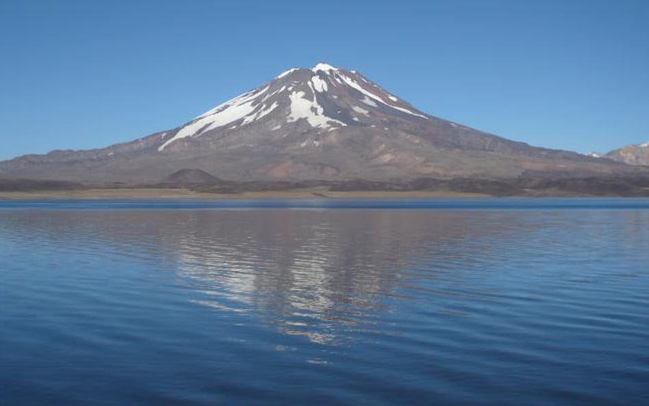 Laguna del Diamante u stóp wulkanu. (autor:Fortunat)