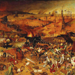 „Triumf śmierci” Pietera Bruegela pokazuje największą w dziejach Europy epidemię dżumy (1347 rok), w