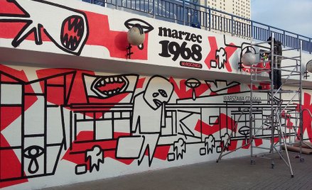 Mural przypominający o Marcu '68