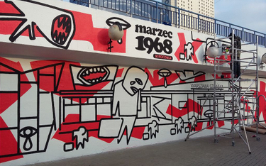 Mural przypominający o Marcu '68
