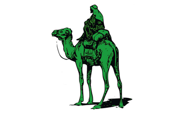 Beduin na zielonym wielbłądzie był symbolem strony Silk Road