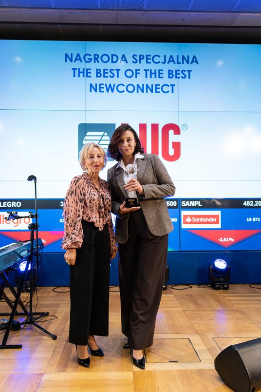 Nagrodę specjalną „The Best of The Best” rynku NewConnect spółce LUG wręczyła Barbara Misterska-Drag