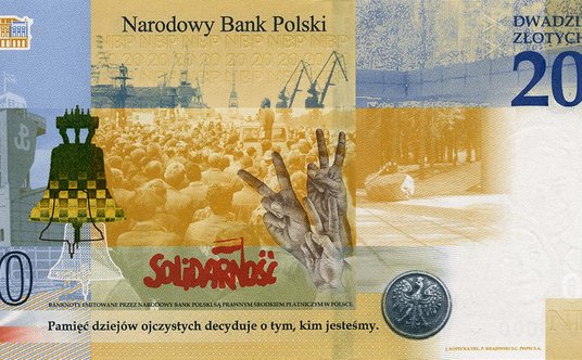 Rewers banknotu z prezydentem Lechem Kaczyńskim