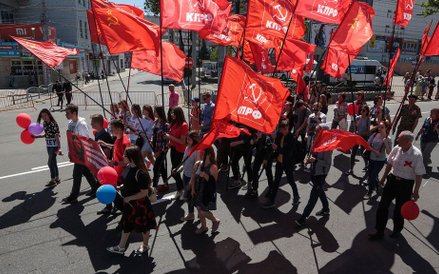 Demonstracja w Symferopolu na Krymie