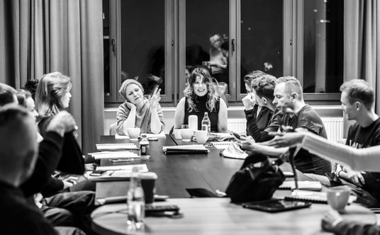 Agnieszka Szpila na próbie czytanej „Heks"