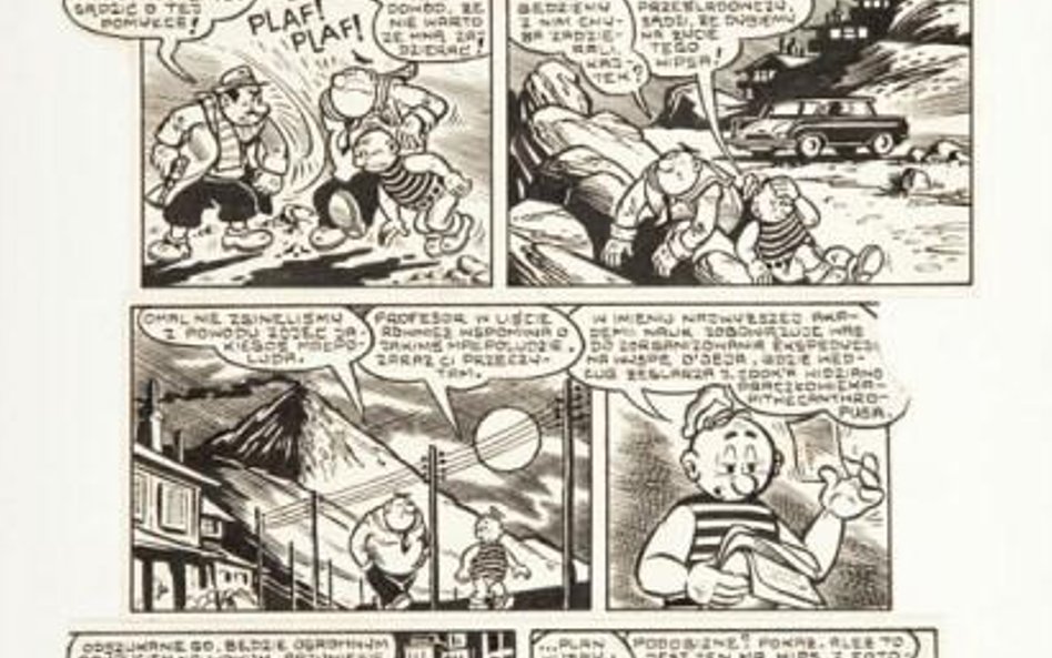 Janusz Christa, Kajtek i Koko - Na tropach Pitekantropa, plansza komiksowa nr 25, 1964-65 r.