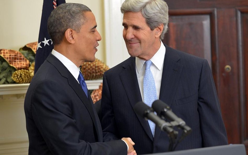 Prezydent Barack Obama z Johnem Kerrym