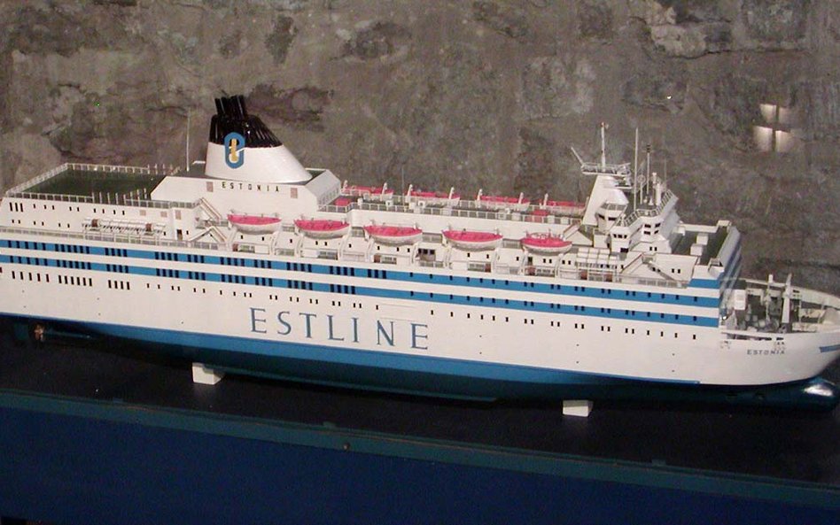 Model promu Estonia znajdujący się w muzeum morskim w Tallinnie