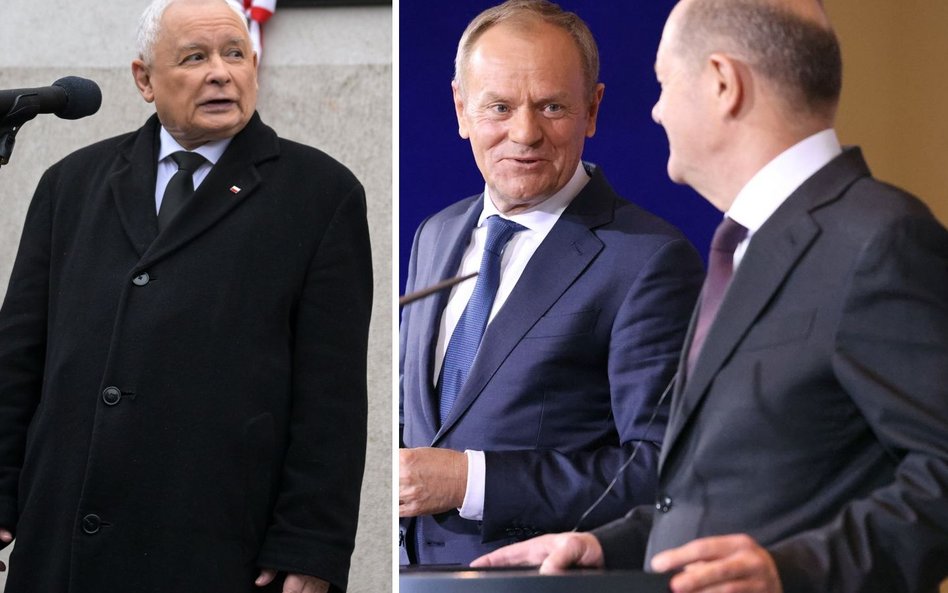 Jarosław Kaczyński, Donald Tusk i Olaf Scholz