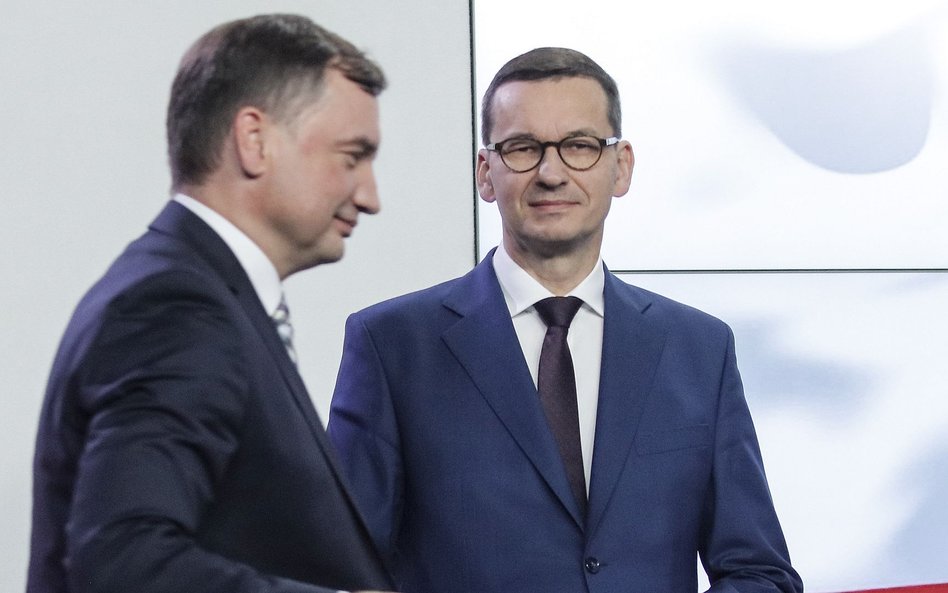 Minister sprawiedliwości Zbigniew Ziobro i premier Mateusz Morawiecki