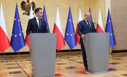 Minister finansów Andrzej Domański i premier Donald Tusk