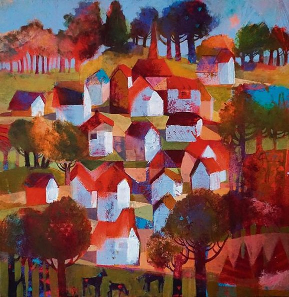 Aleksandra Adamczak namalowała bajkowy pejzaż.