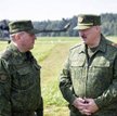 Białoruski minister obrony, Wiktor Chrenin i Aleksandr Łukaszenko