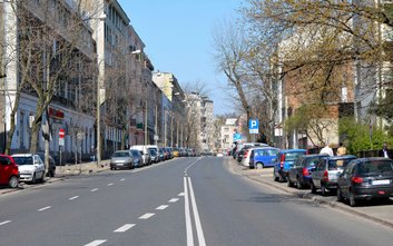 Ulica Płocka przy ulicy Wolskiej, widok w kierunku północnym