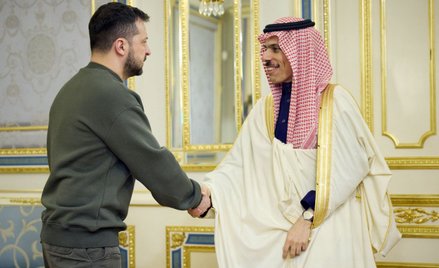 Wołodymyr Zełenski i Fajsal bin Farhan Al-Saud