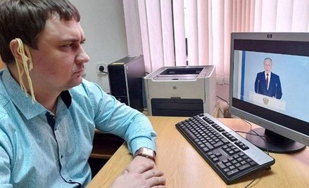 Kadr z nagrania za które radny został ukarany