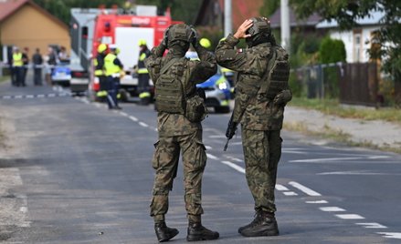 Służby na miejscu zdarzenia w miejscowości Wyryki, 10 września