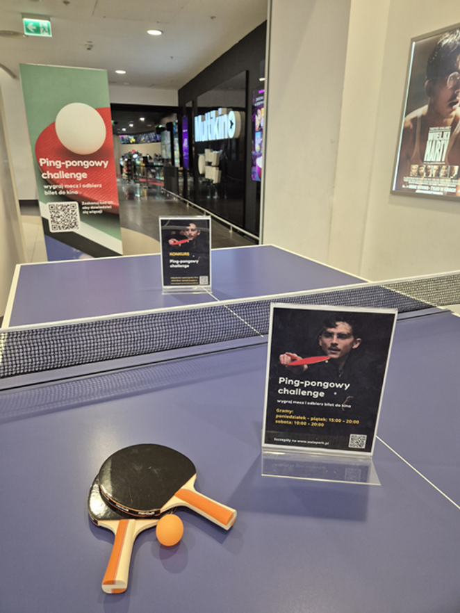 Stół do ping ponga w CH Wola Park czeka na uczestników konkursu